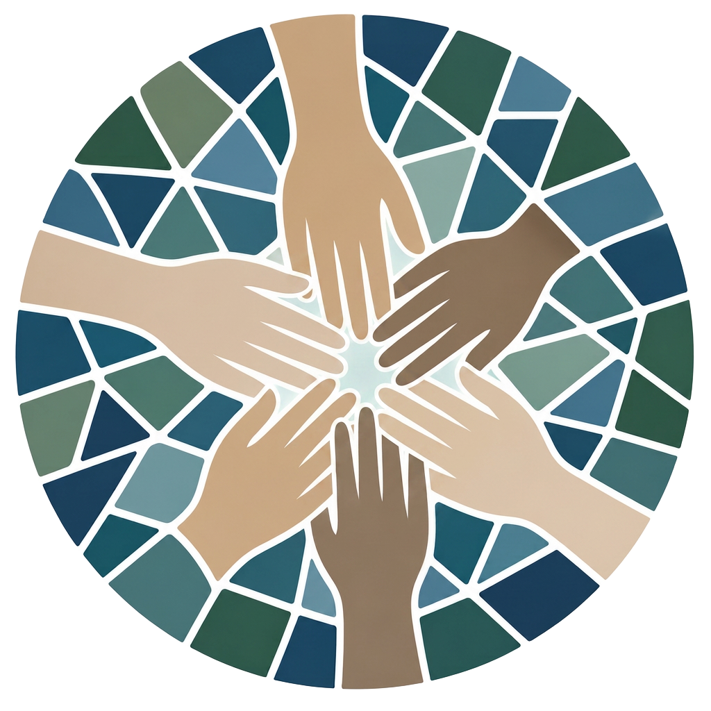 Mosaic — diverse hands coming together